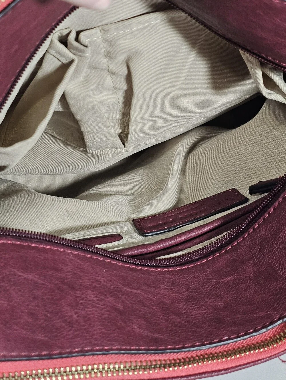 London Fog satchel Maroon Faux-leather